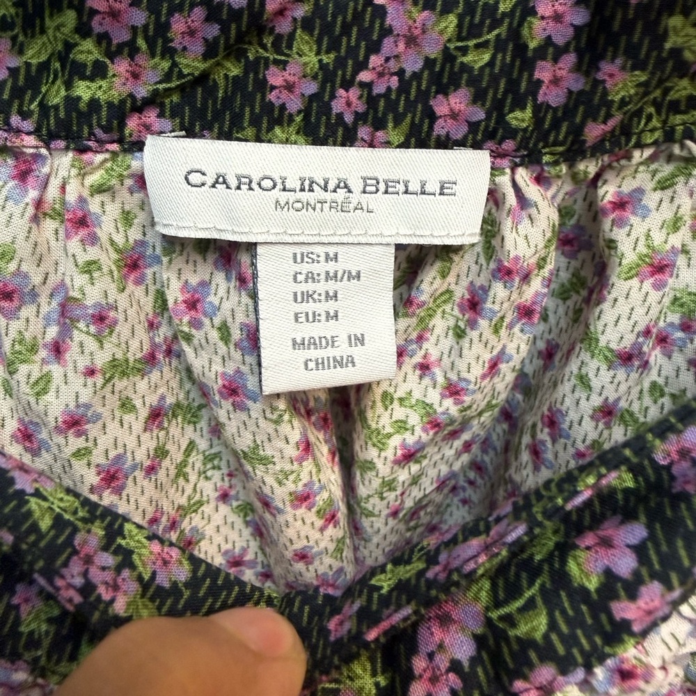 Carolina Belle Floral Boho Peasant Top Size Medium - Picture 4 of 7